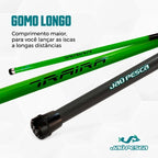 Vara De Mão Telescópica Gomo Longo Traíra Anéis de Aço 3m A 6m Verde Limão