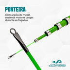 Vara De Mão Telescópica Gomo Longo Traíra Anéis de Aço 3m A 6m Verde Limão
