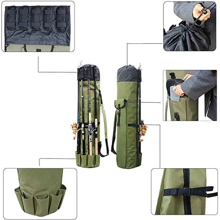 Bolsa De Pesca cilíndrica Para Vara E Acessorios De Pesca