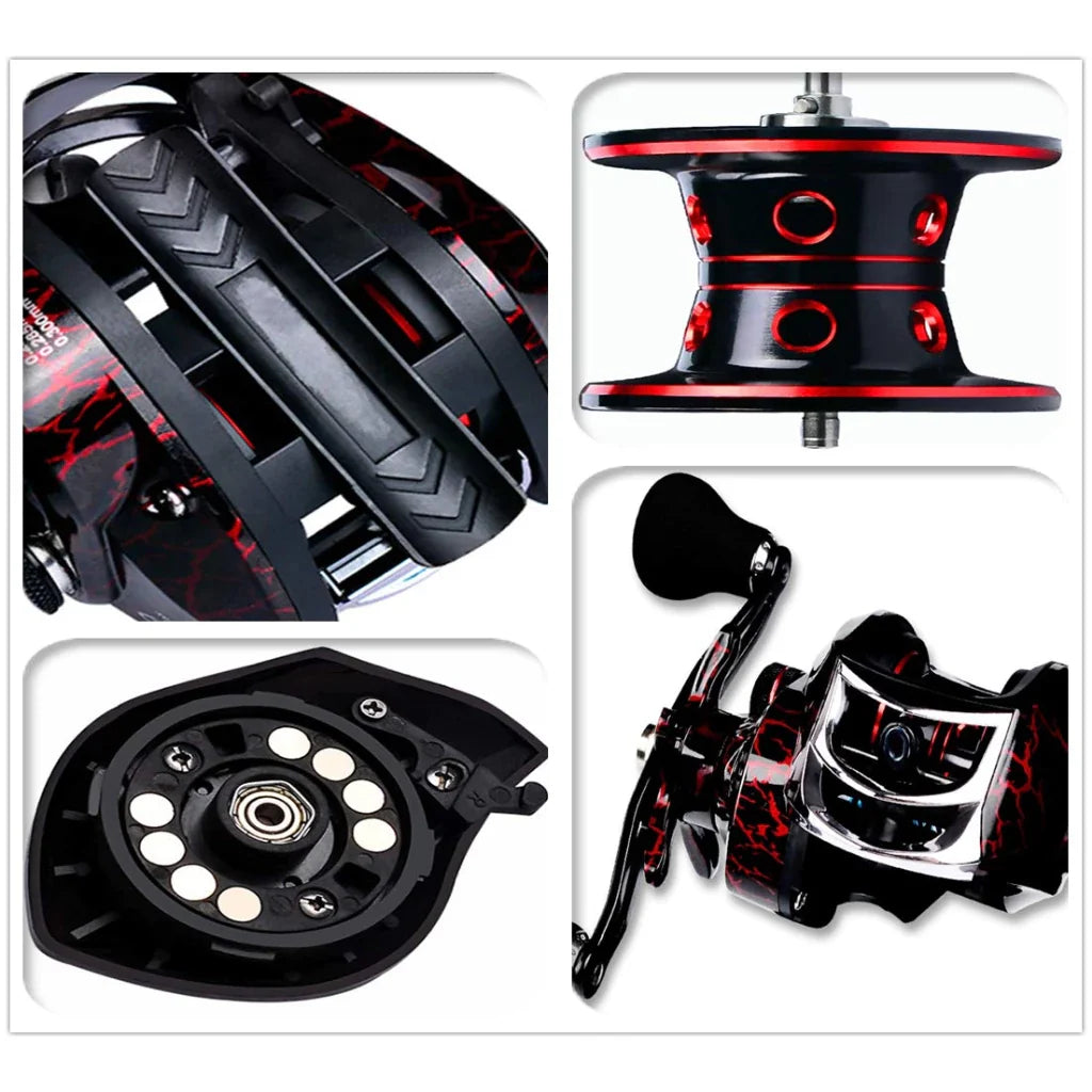 Kit De Pesca Carretilha + Vara + Linha Proberos Drag 10kg Recolhimento 7.1:1
