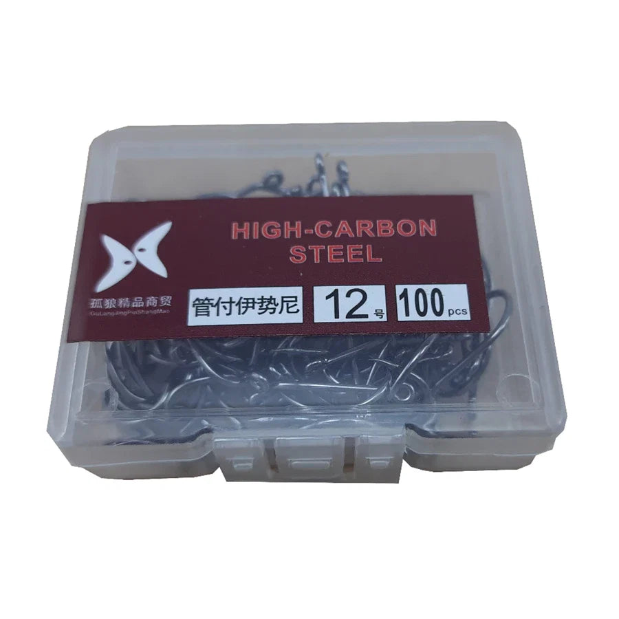 100 Pçs Conjunto De Anzol De Pesca Aço Carbono Forte Água Salgada Doce Afiada Círculo Jig Anzóis
