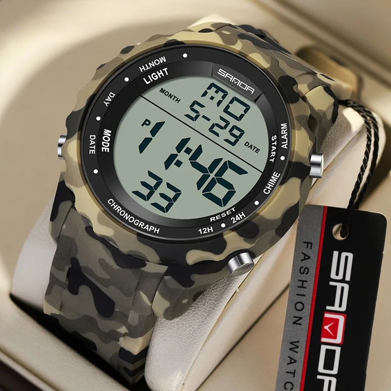 Relógio Militar Camuflado Digital  Sanda à Prova d'Água