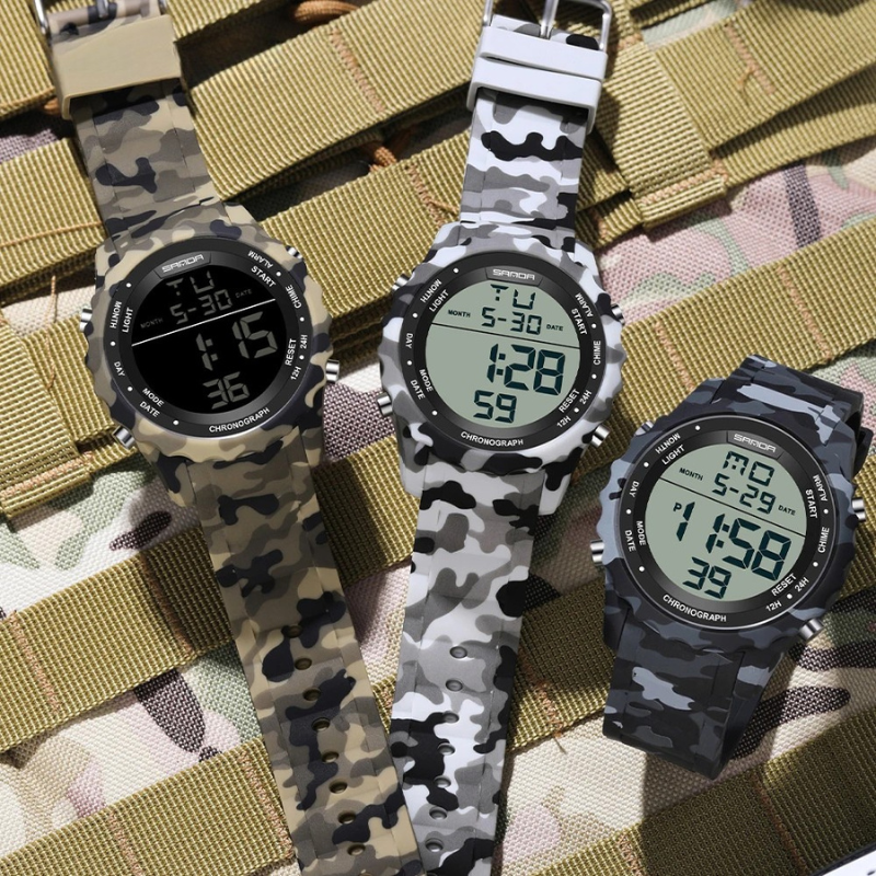 Relógio Militar Camuflado Digital  Sanda à Prova d'Água