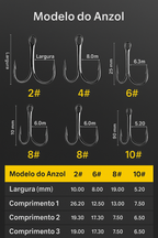 Anzóis Carateia de Aço Inoxidável – Super Resistentes | Kit com 50 Unidades