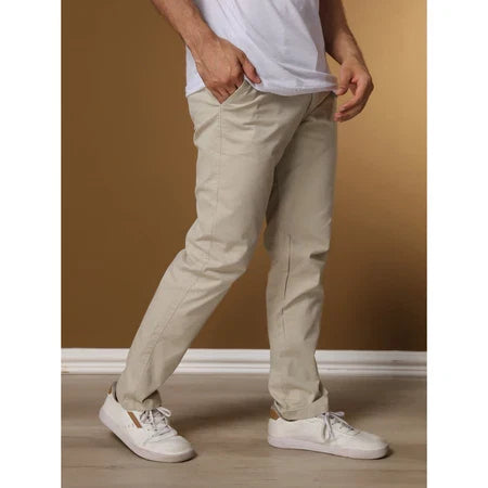 Calças Sarja Masculina Alfaiataria Bolso Faca Bolso Embutido