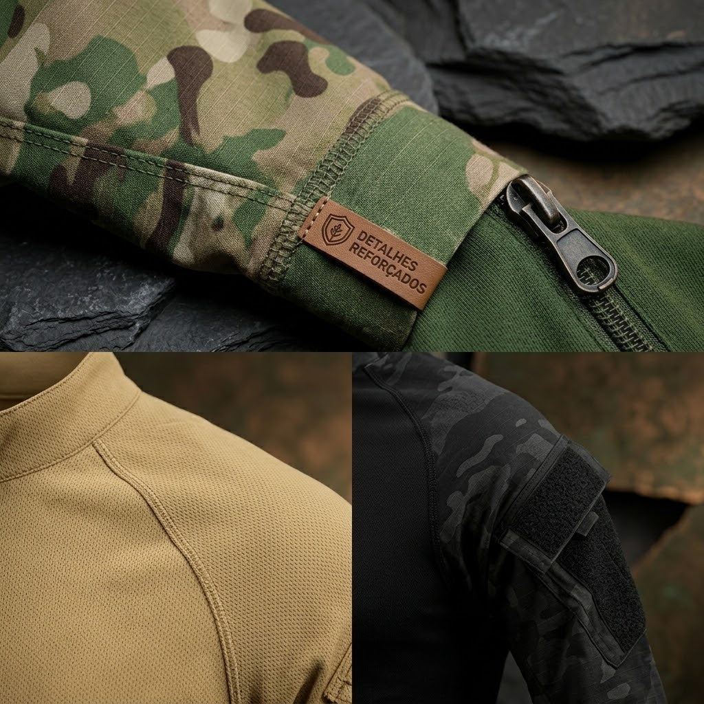 Camisa Tática Militar Combat Shirt Vanguard Ripstop Dry Fit Manga Longa