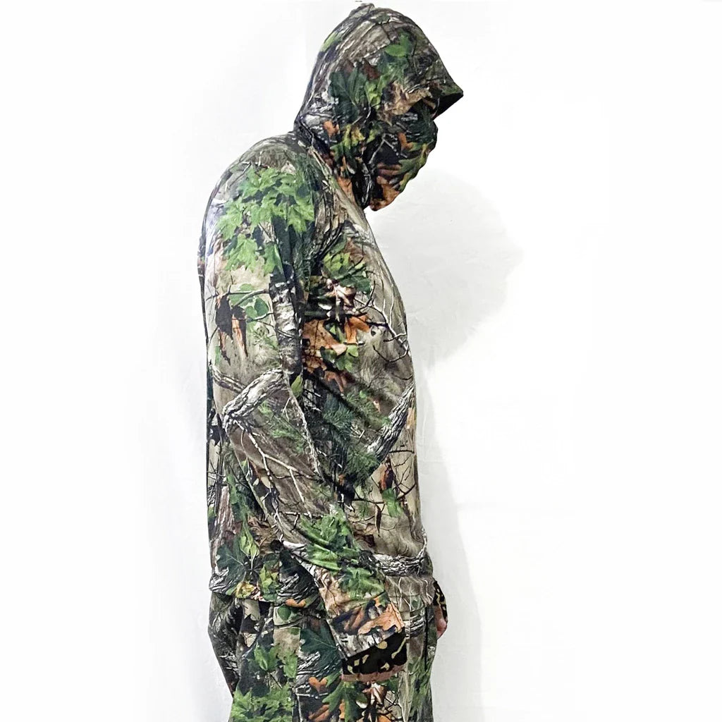 Camisa Camuflada Manga Longa Com Capuz