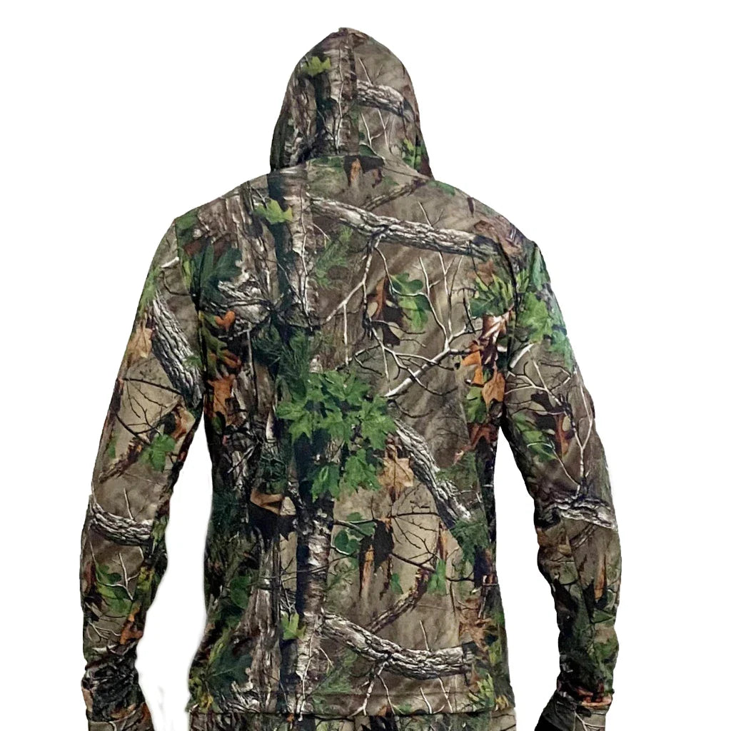 Camisa Camuflada Manga Longa Com Capuz