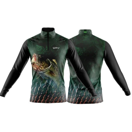 Camisa Pesca Térmica Respirável Masculina Manga Longa Proteção UV