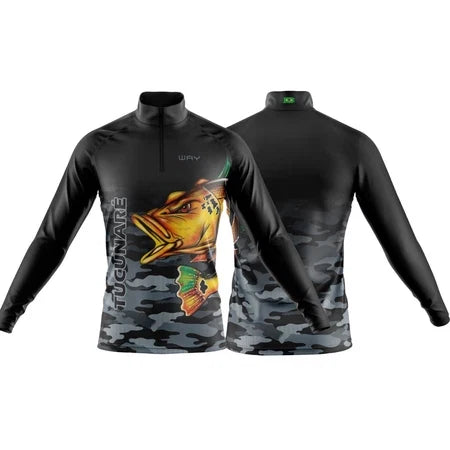 Camisa Pesca Térmica Respirável Masculina Manga Longa Proteção UV