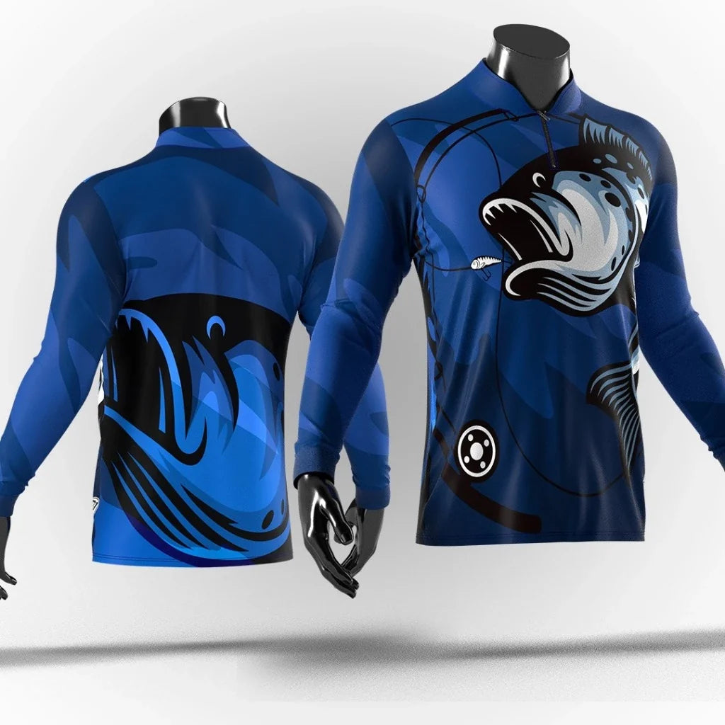 Camisa de Pesca UV50+ Dry Fit com Zíper – Tucunaré e Dourado