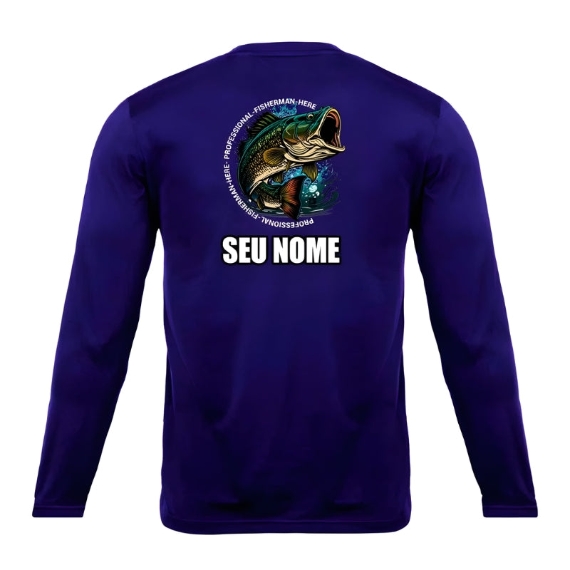 Camiseta De Pesca Masculina Tucunaré Com Seu Nome Personalizado