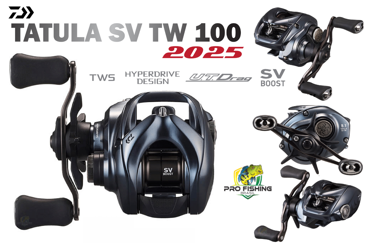 NOVA DAIWA TATULA TW 100 2024 - Rolamentos 7+1BB - Drag 5KG - Recolhimento 8.1:1 (Cópia)