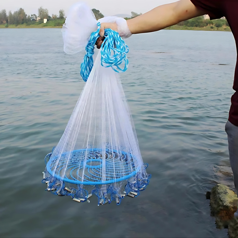 Tarrafa de Pesca Lawaia Monofilamento com Anel de Alumínio ou Plástico