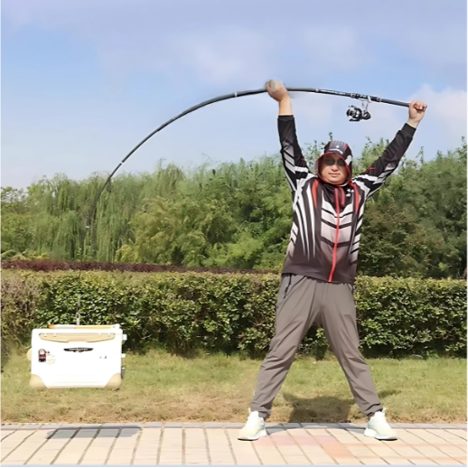 Vara de Pesca Telescópica em Fibra de Carbono 2.1m - 4.5m Suporta até 20kg
