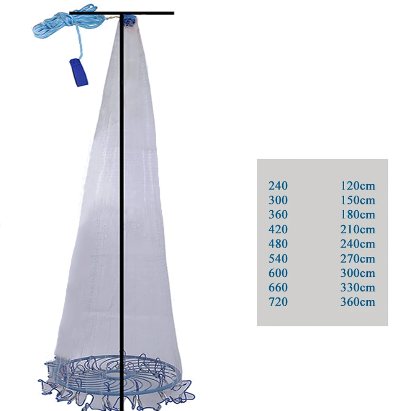 Tarrafa de Pesca Lawaia Monofilamento com Anel de Alumínio ou Plástico
