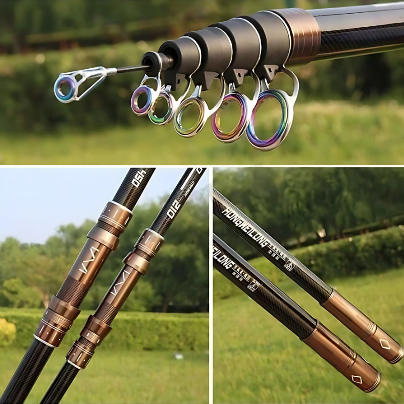 Vara de Pesca Telescópica de Carbono para Grandes Capturas - 20kg de Força