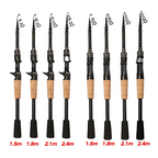 Vara de Pesca Telescópica Kingpesque de Carbono 1.5m a 2.4m - Leve e Compacta