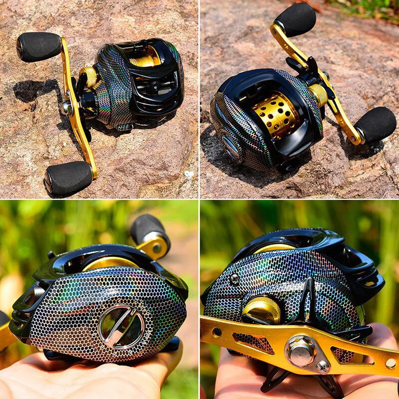 Carretilha Kingpesque 10KG Drag 5+1BB De Rolamentos Recolhimento 7.2:1 + Óculos Polarizado Kingpesque Grátis