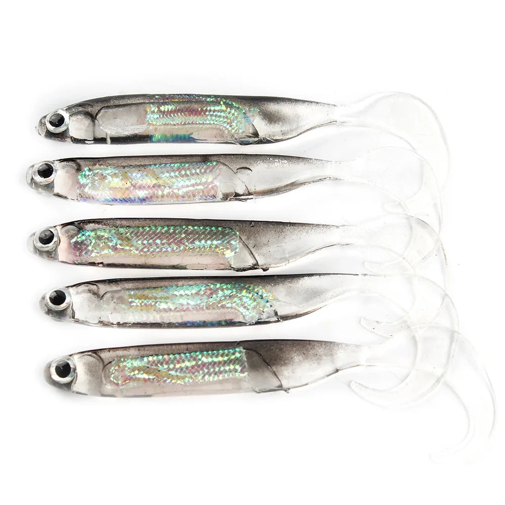 Isca Macia de Pesca com Lantejoulas Arco-Íris - 5 Peças