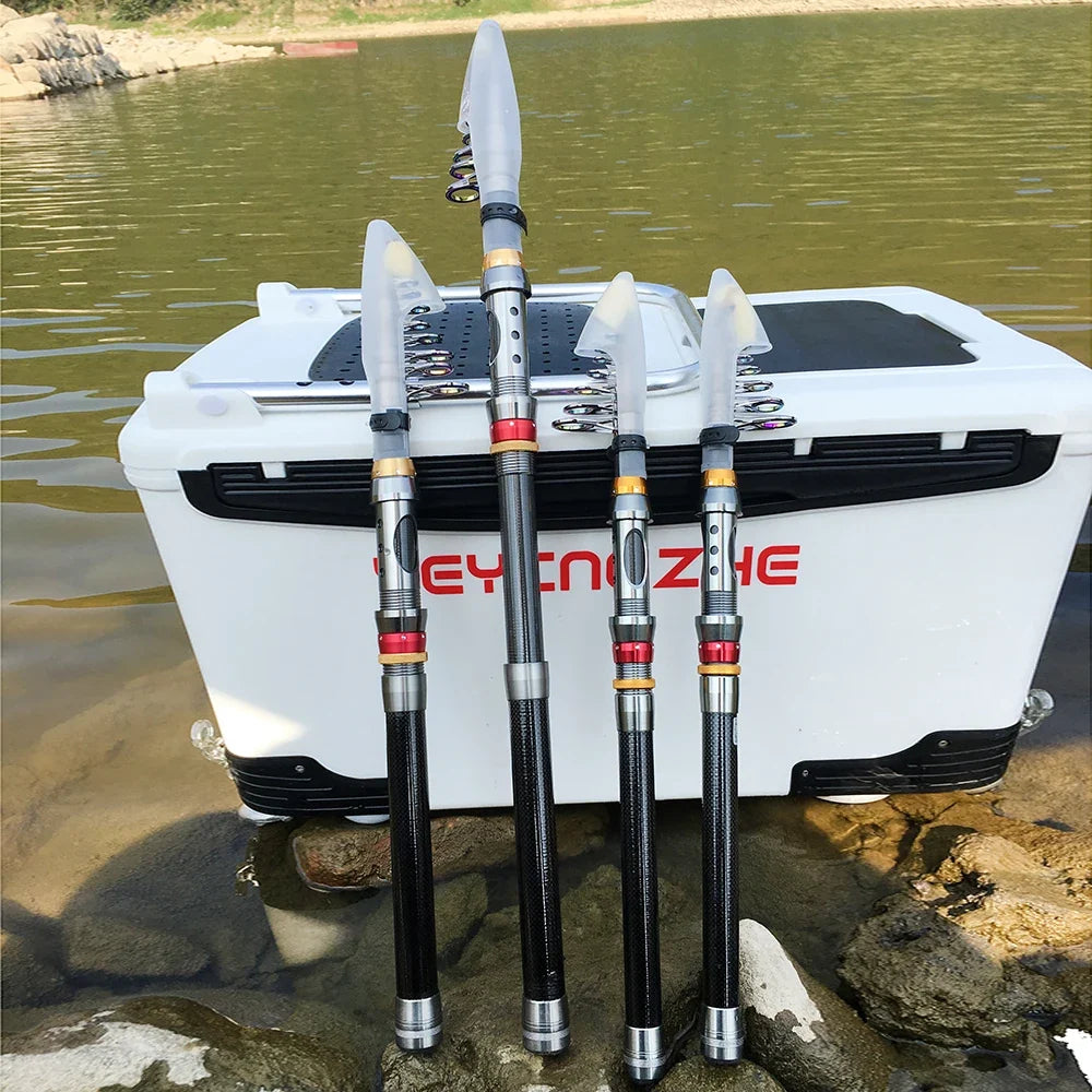 Vara Telescópica Ghotda Fibra De Carbono Pesca De Praia 1.8m A 3.6m