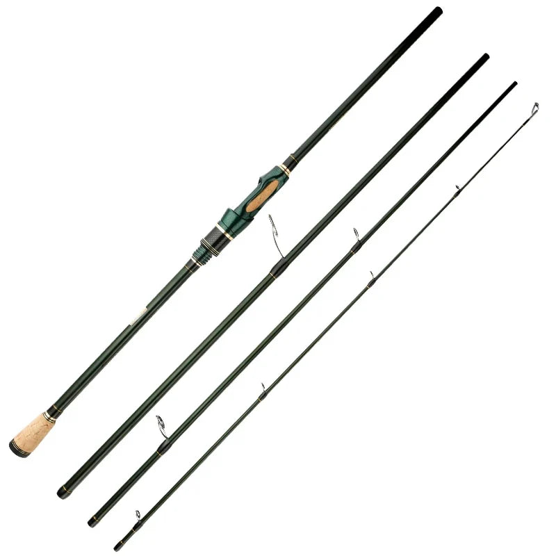 Vara de Pesca Profissional Kingpesque Em 4 Partes Fibra De Carbono Alta Qualidade 1.8m A 2.4m + Óculos Polarizado Kingpesque Grátis