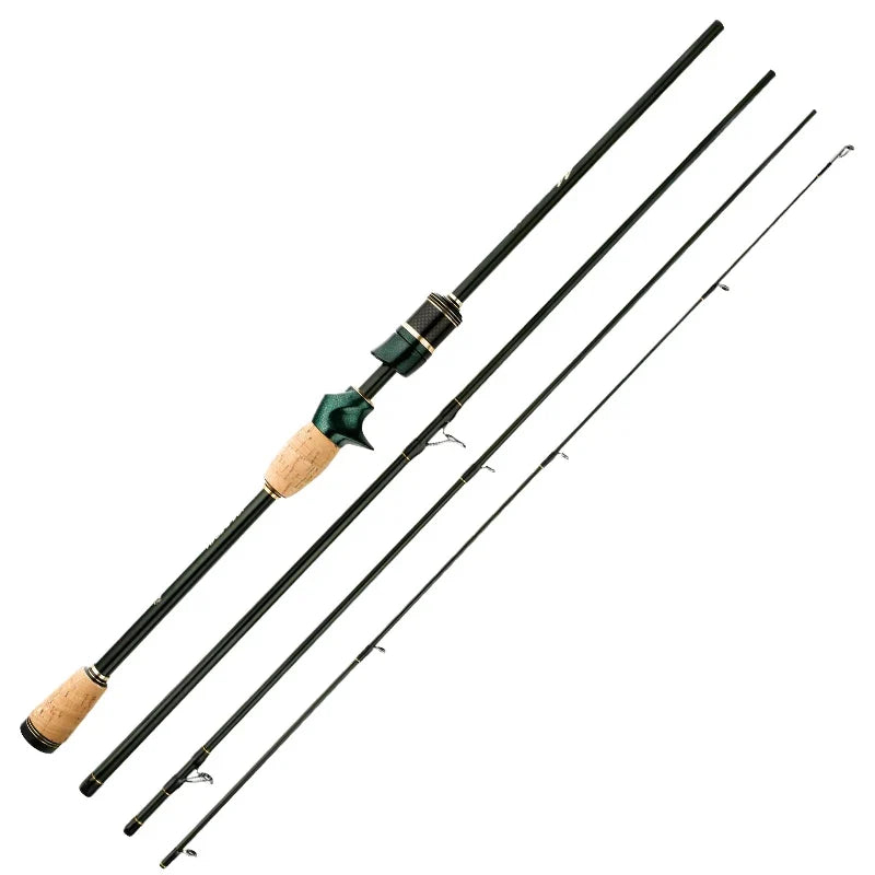 Vara de Pesca Profissional Kingpesque Em 4 Partes Fibra De Carbono Alta Qualidade 1.8m A 2.4m + Óculos Polarizado Kingpesque Grátis