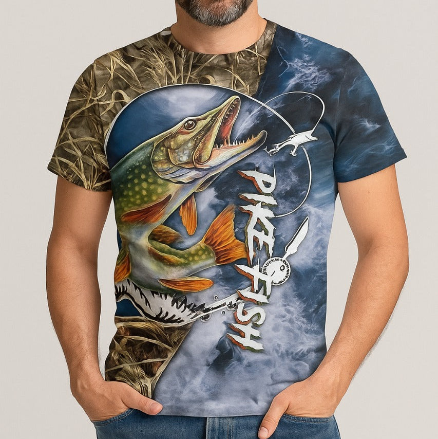 Camisa de Pesca com Secagem Rápida e Estampa de Pesca