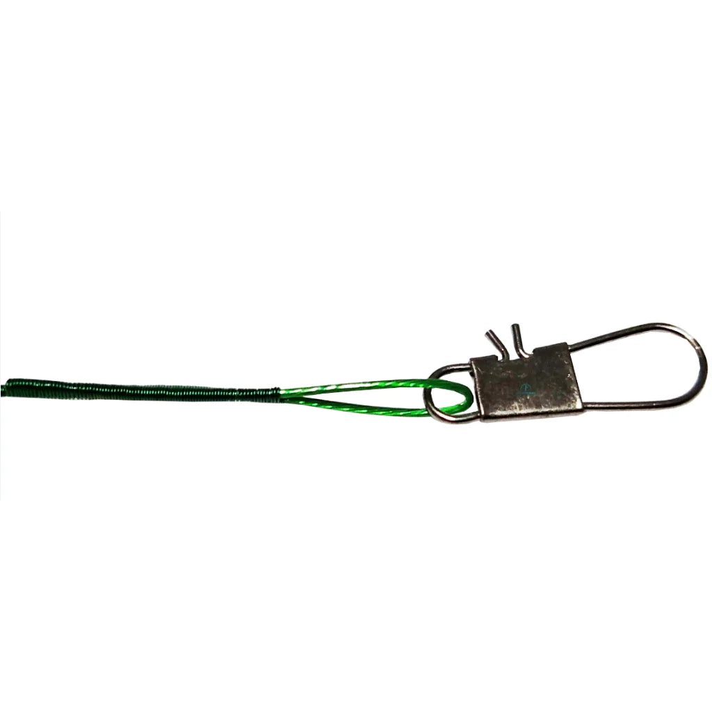 Kit 60 Chicote Pesca Encastoador Castor Cabo de Aço Com Snap e Girador