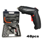 Kit Parafusadeira/furadeira Com 48 Peças A Bateria Carregador Usb