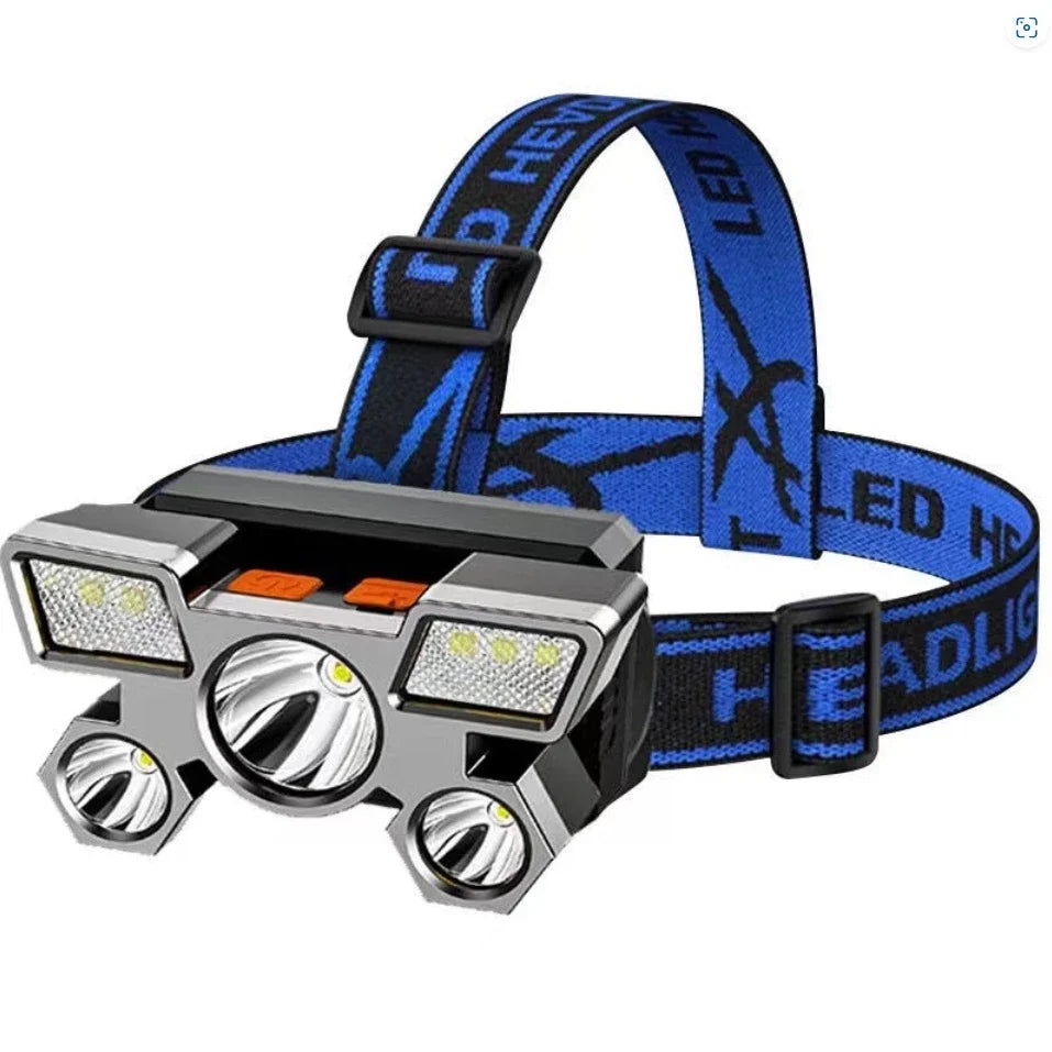 Lanterna De Cabeça 5 LED À Prova D 'Água 4 Modelos E Recarregável USB