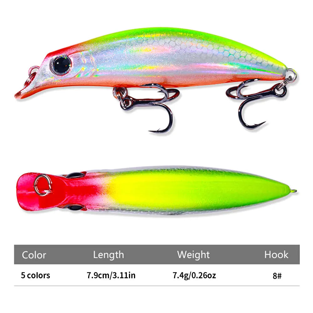 Isca Artificial Thritop Lápis 7cm 8.5g, 7 Cores - Ideal para Pesca de Tucunaré