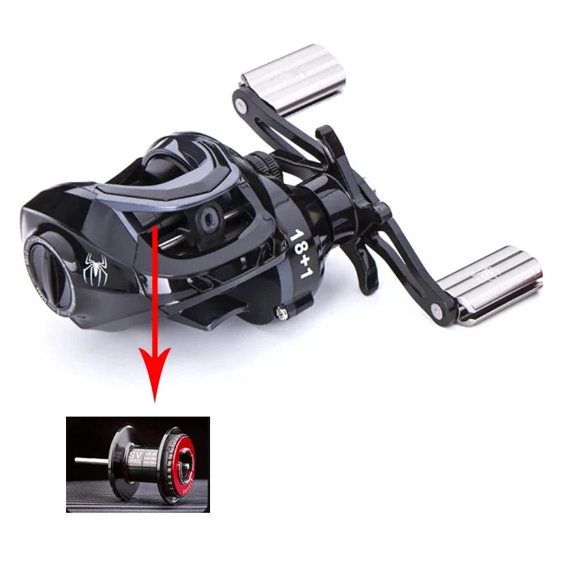 Carretilha Kingpesque de Alta Velocidade Com Drag De 8KG Recolhimento 7.2:1 + Óculos Polarizado Kingpesque Grátis