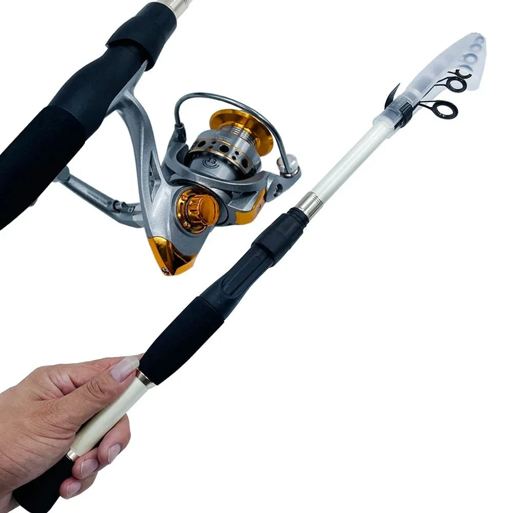 Kit Vara de Pesca Telescópica GHOTDA com Carretel Giratório