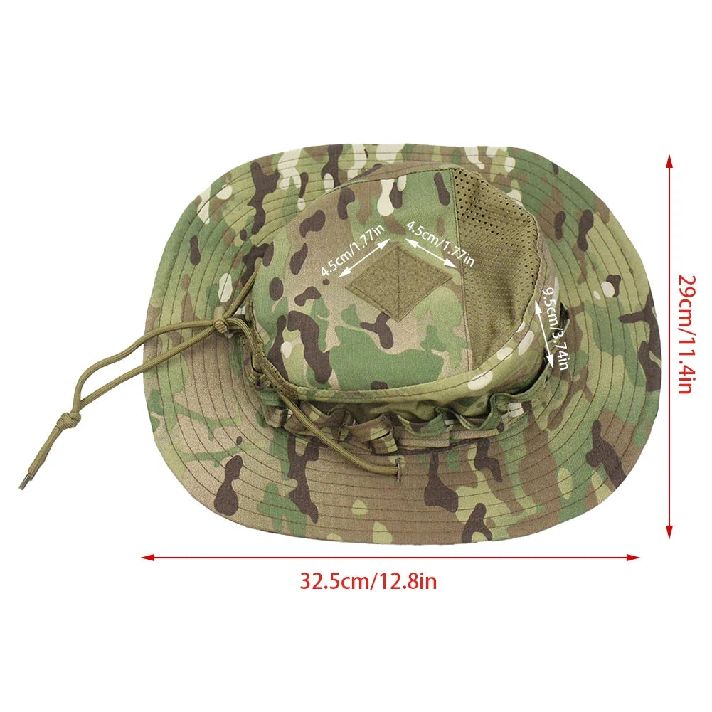 Chapéu Tático Camuflado Para Pesca e Atividades ao Ar Livre