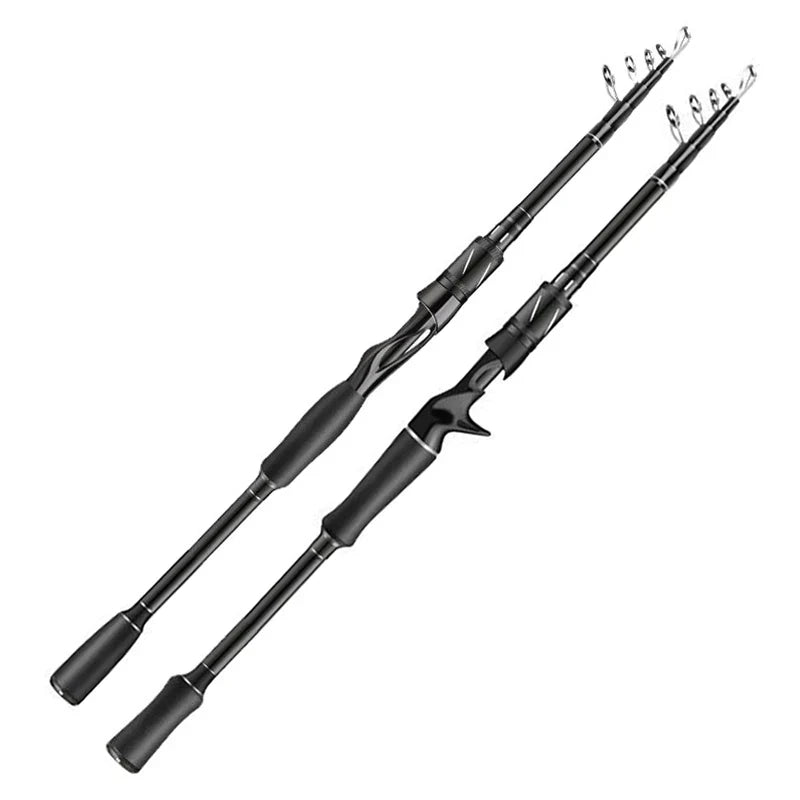 Vara de Pesca Telescópica de Fibra de Carbono - Super Rígida
