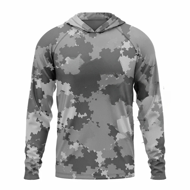 Nova Camiseta de Pesca Importada com Capuz Outdoor Life Confort com Proteção Solar UPF 50+ Super Leve e Confortável