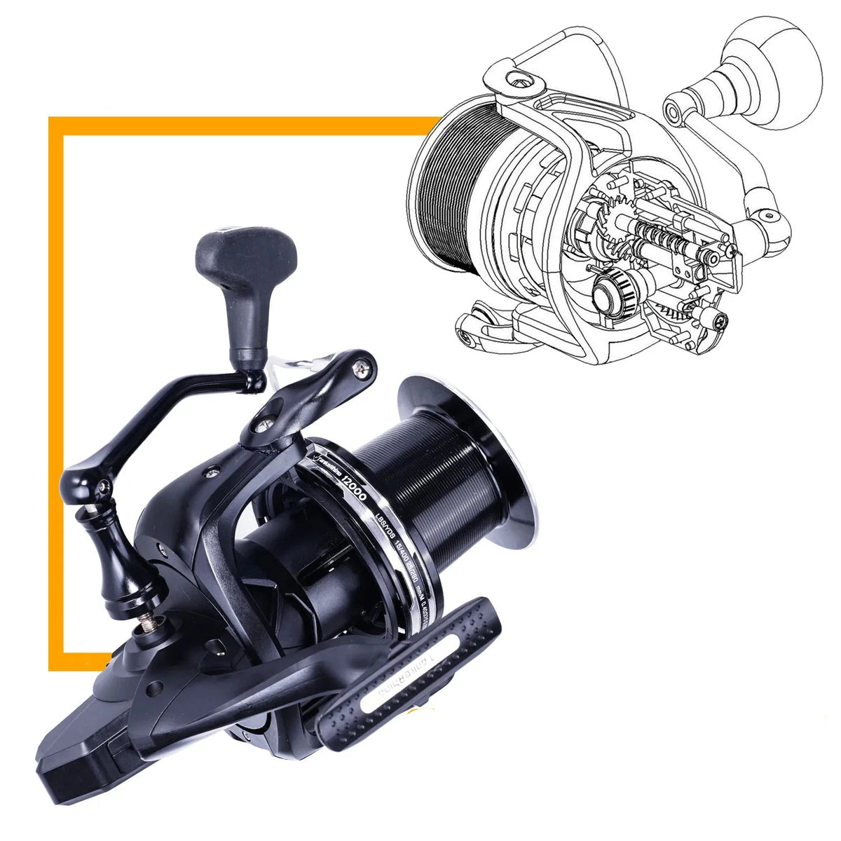 Molinete de Pesca Samolla TKR Carbono Arraste 27kg Com 14 Rolamentos