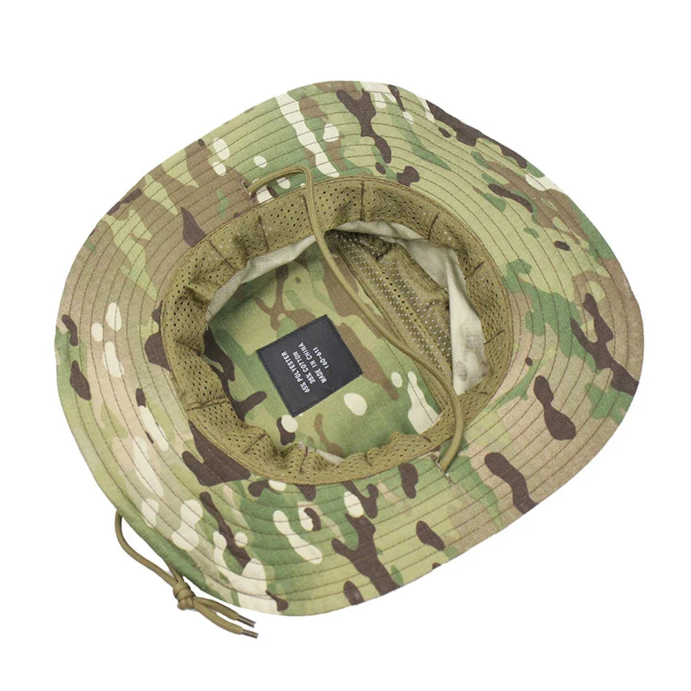 Chapéu Tático Camuflado Para Pesca e Atividades ao Ar Livre