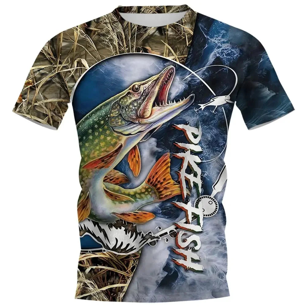 Camisa de Pesca com Secagem Rápida e Estampa de Pesca