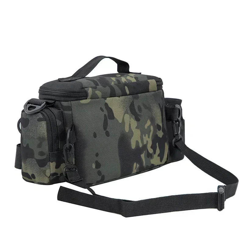 Bolsa Tática de Pesca Multifuncional – Resistente, Impermeável e Anticorrosiva