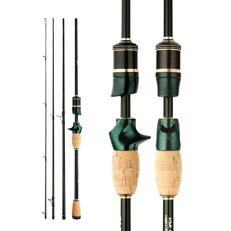 Vara de Pesca Profissional Kingpesque Em 4 Partes Fibra De Carbono Alta Qualidade 1.8m A 2.4m + Óculos Polarizado Kingpesque Grátis