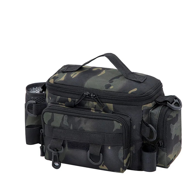 Bolsa Tática de Pesca Multifuncional – Resistente, Impermeável e Anticorrosiva