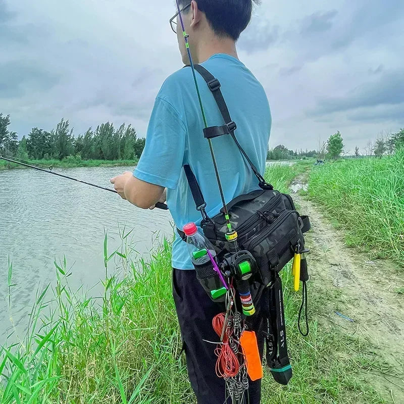 Bolsa Tática de Pesca Multifuncional – Resistente, Impermeável e Anticorrosiva