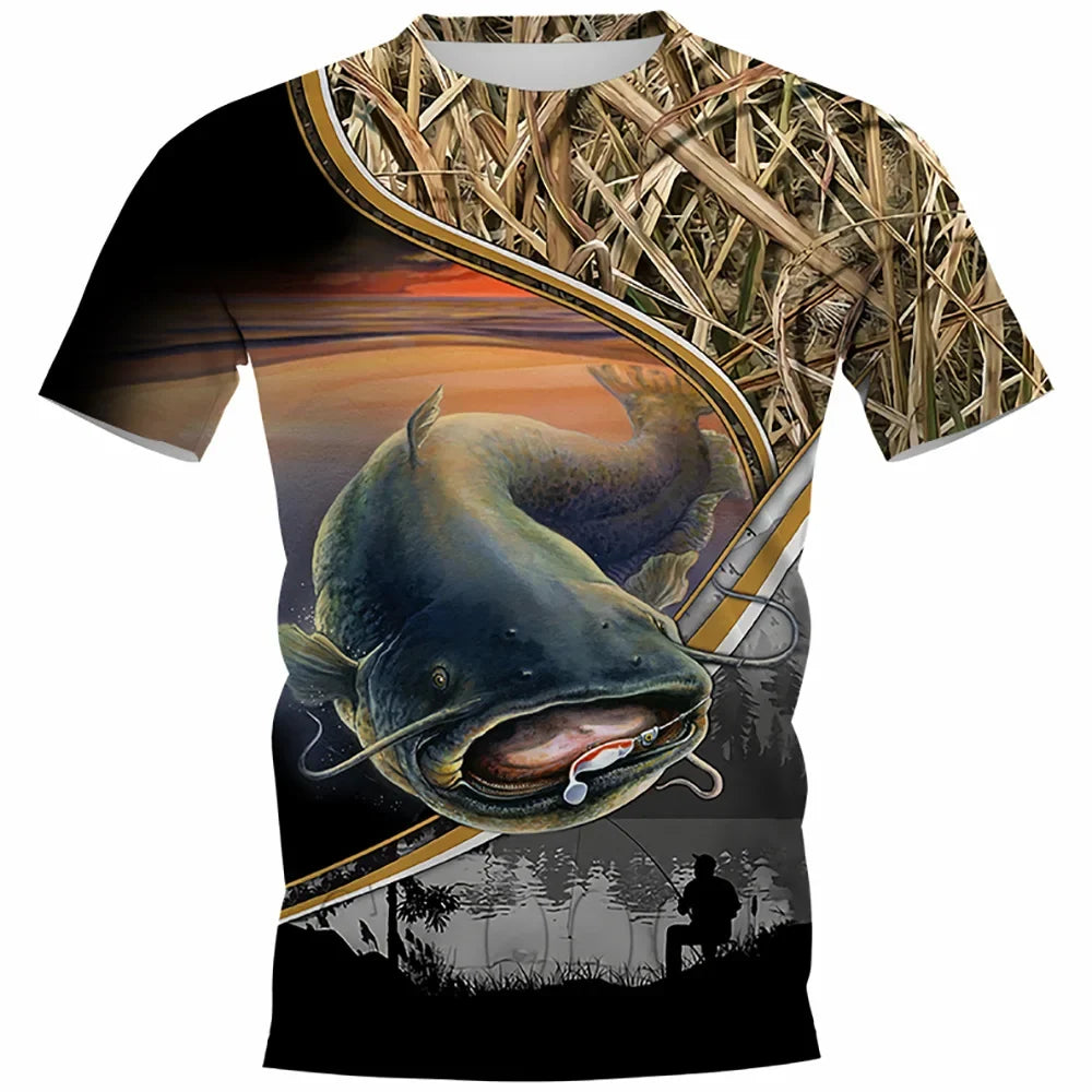 Camisa de Pesca com Secagem Rápida e Estampa de Pesca