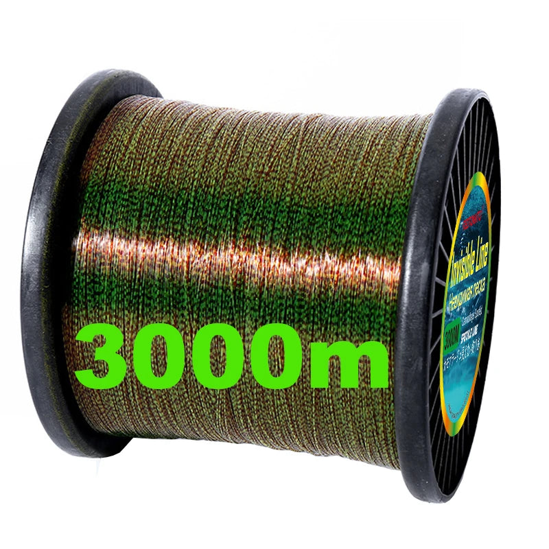 3000M/1000M/500M Invisible Fishing Line 3D Spotted Line Nylon Monofilament Fluorocarbon Coated Carp Bass Pike Fishing Line Pesca