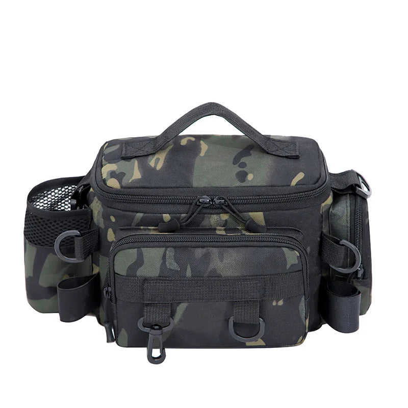 Bolsa Tática de Pesca Multifuncional – Resistente, Impermeável e Anticorrosiva