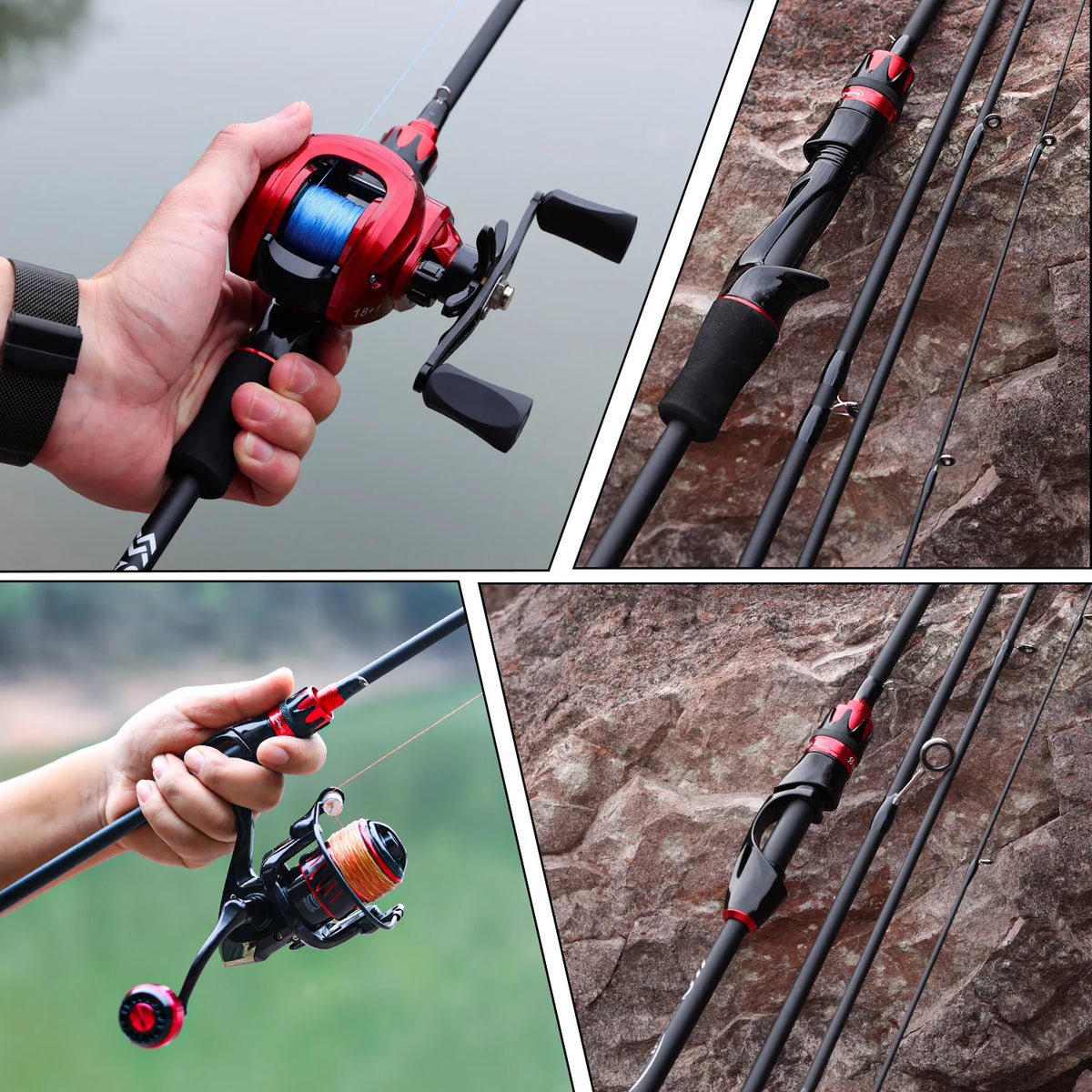 Vara de Pesca Sougayilang 2.1m Carbono Ultraleve 4 Seções