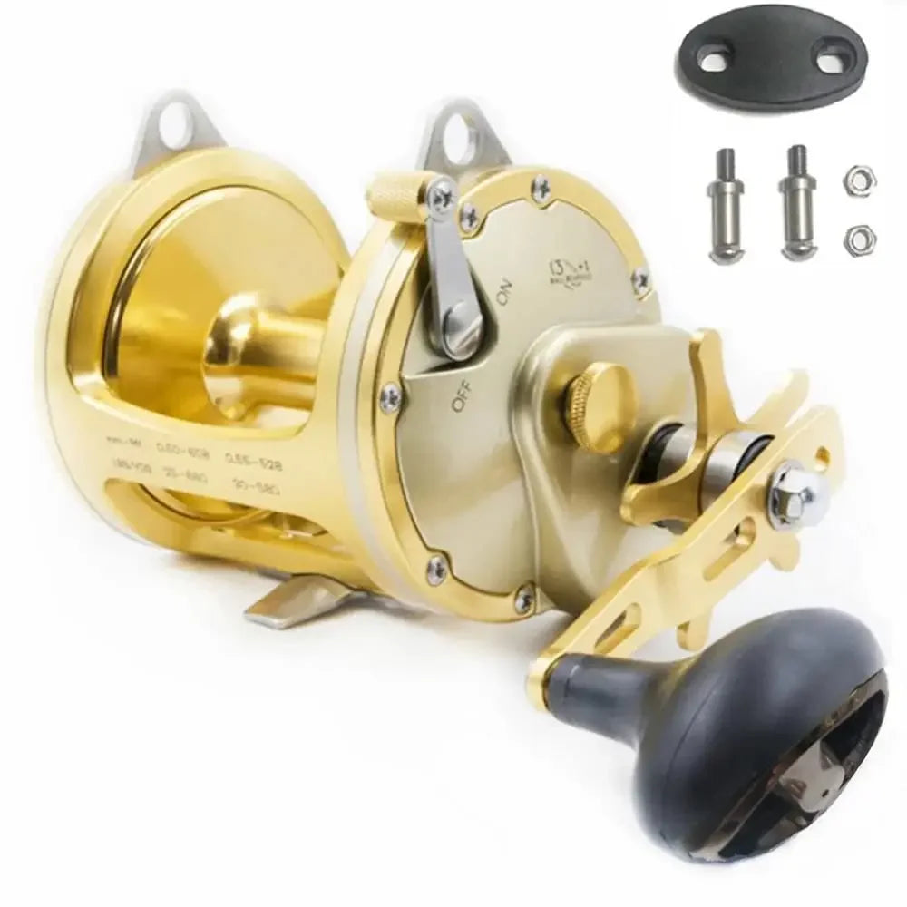 Carretilha de Pesca Marítima ACT351 - Drag 20kg, Recolhimento 4.1:1 - Mão Direita