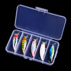Conjunto Isca de Pesca Minnow 5 Peças com Ganchos Agudos